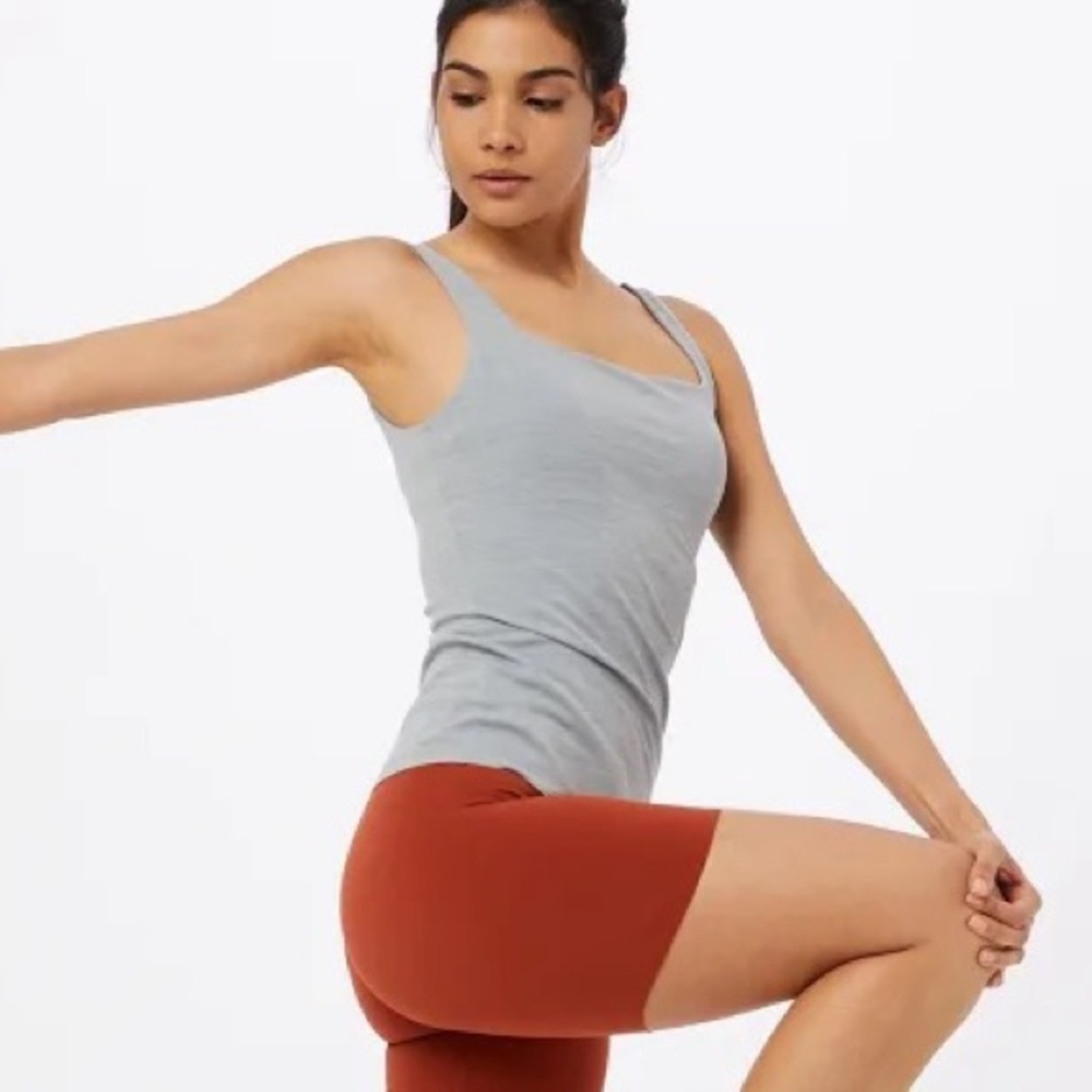 Nike Yoga Dri-Fit Square Neck Tank Top - Blue with Shelf Bra NWT